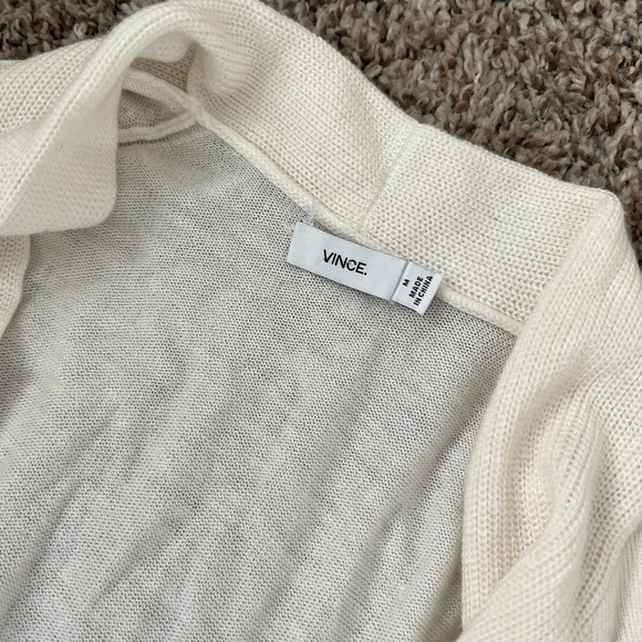 Vince Waterfall Open Front Ivory Cardigan Sweater - Picture 5 of 5